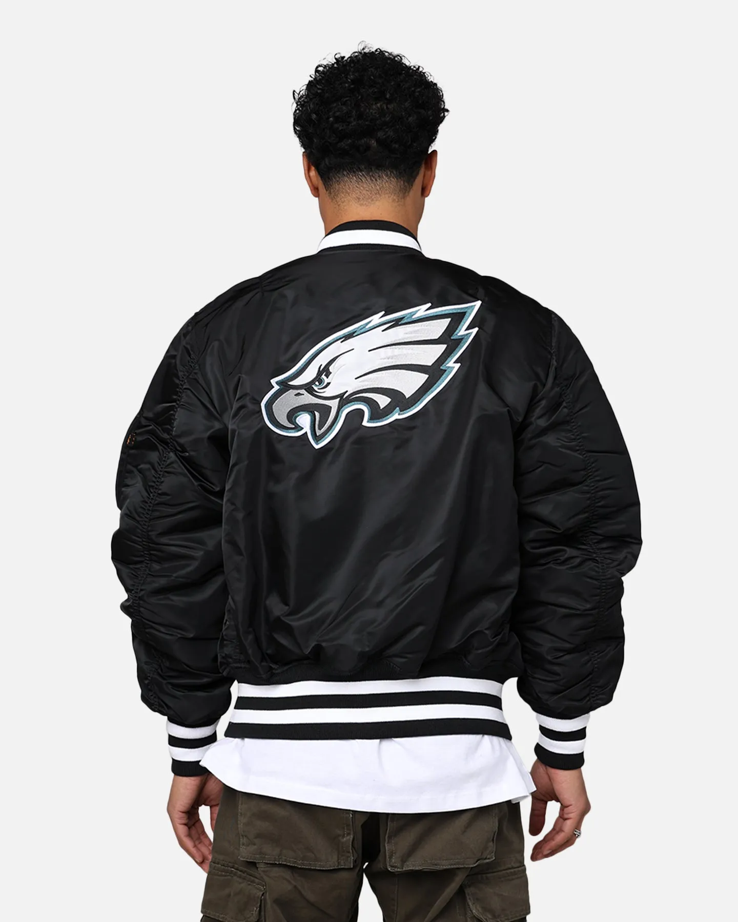 New Era X Alpha Series X NFL Philadelphia Eagles MA-1 Bomber Jacket Black