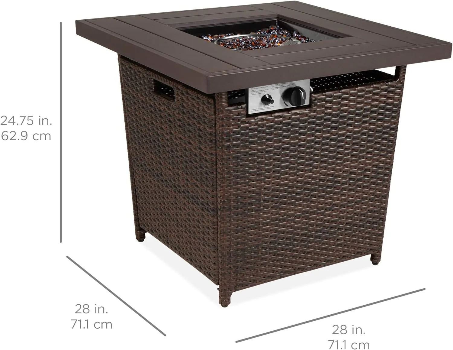 Outdoor Wicker Patio Propane Firepit