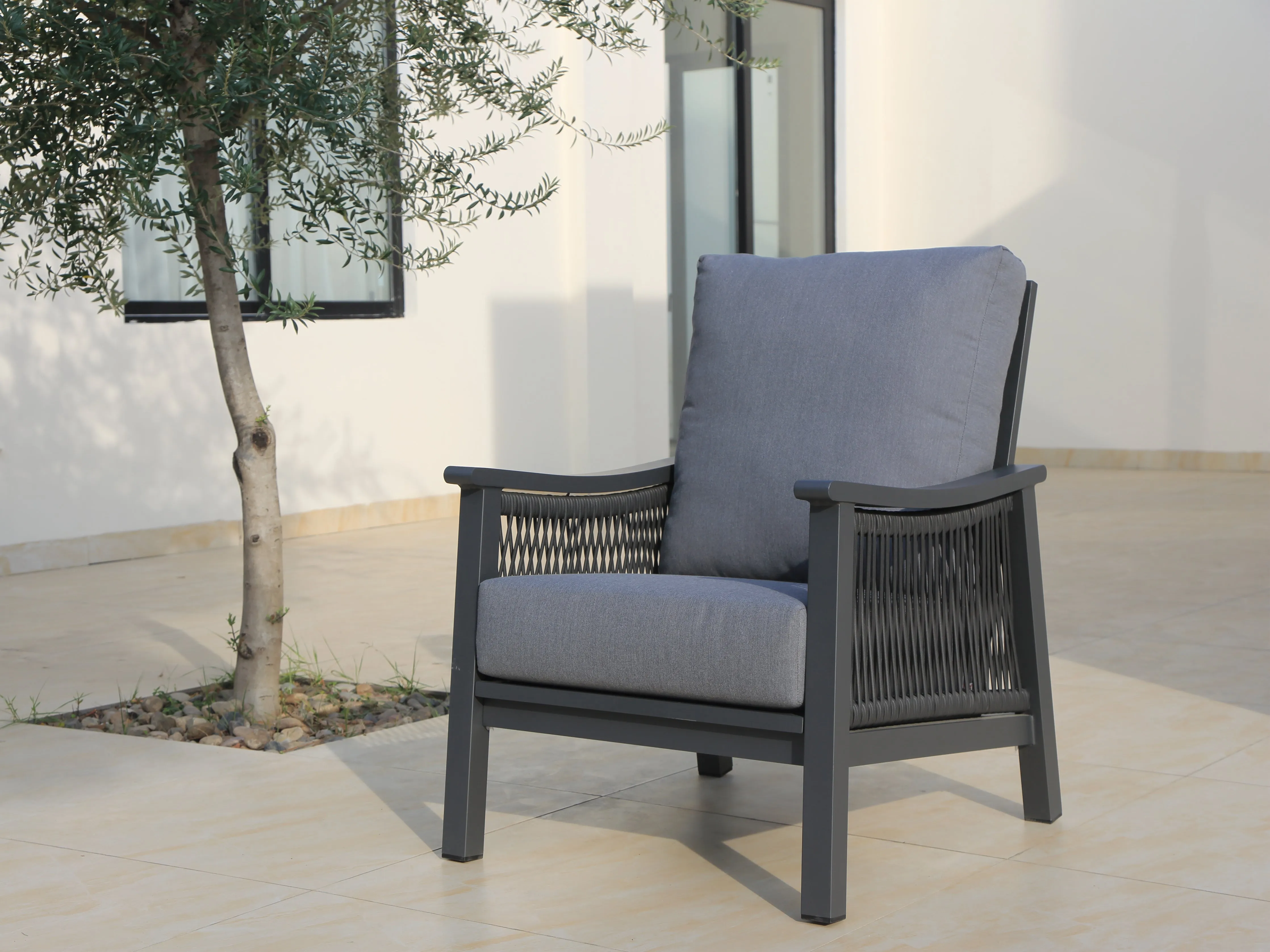 Pearl 6 Pc Outdoor Lounge Setting Charcoal