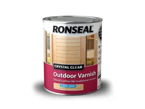 Ronseal 250Ml Crystal Clear Outdoor Satin Varnish