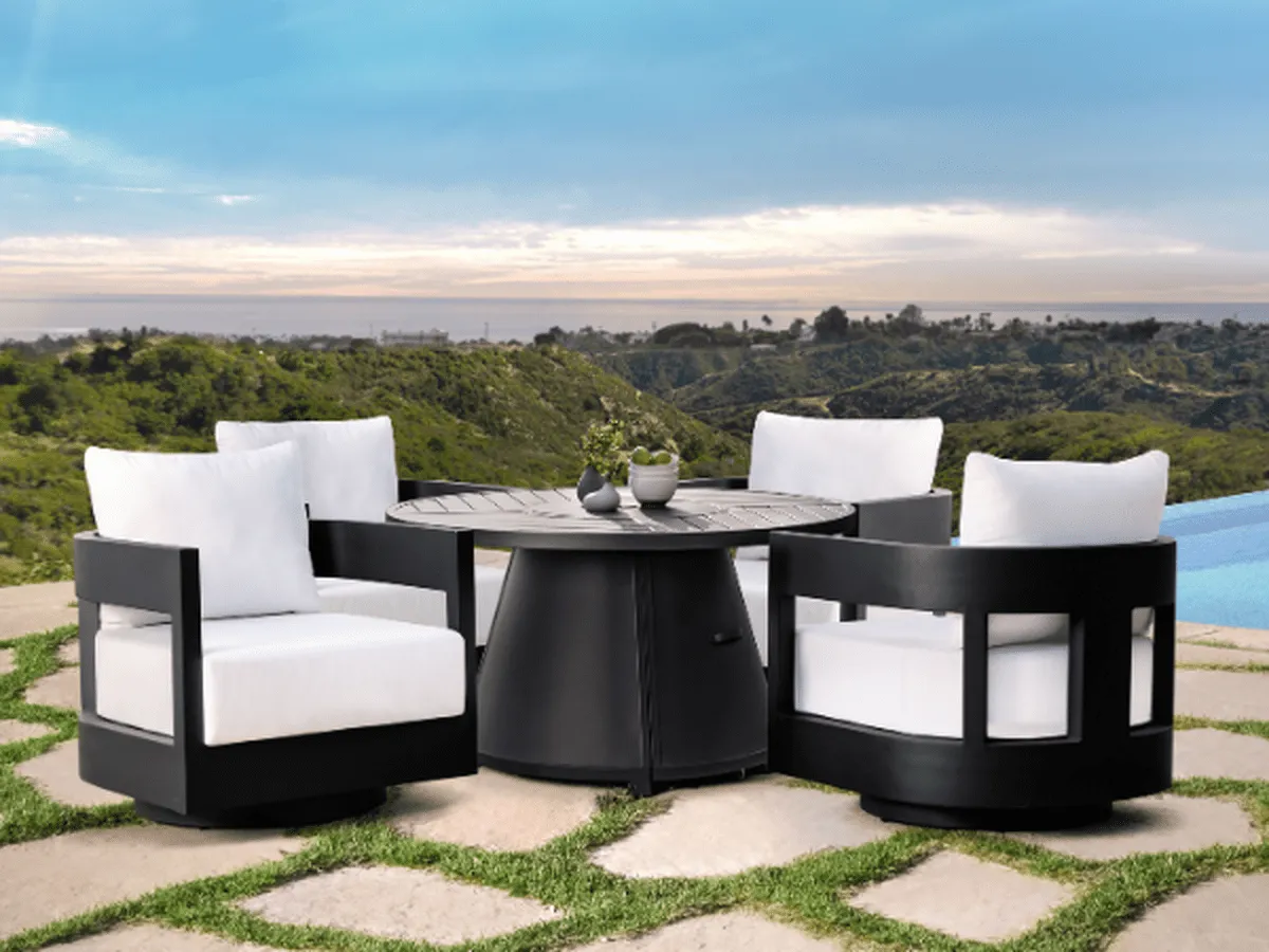 Santino® Outdoor Fire Chat Set with Swivel Armchairs