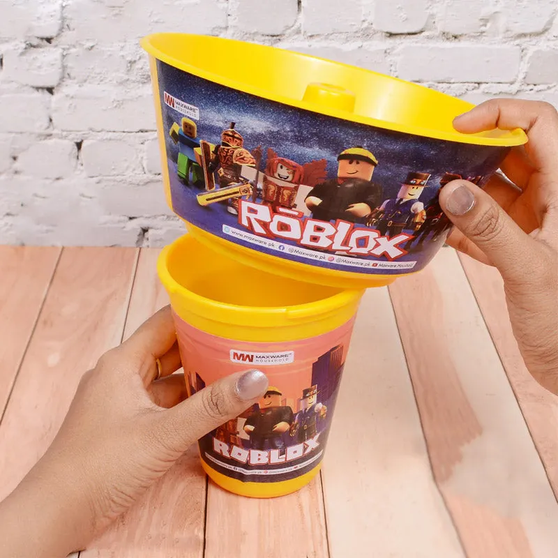 SNACKS BUCKET CUP WITH STRAW