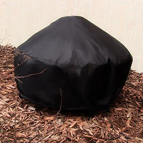 Sunnydaze Heavy-Duty Weather-Resistant Round Fire Pit Cover with Drawstring and Toggle Closure, Black PVC, 40 Inch Diameter