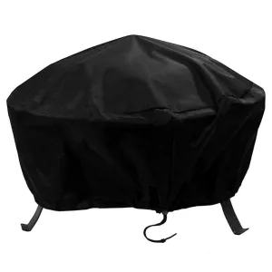 Sunnydaze Heavy-Duty Weather-Resistant Round Fire Pit Cover with Drawstring and Toggle Closure, Black PVC, 40 Inch Diameter