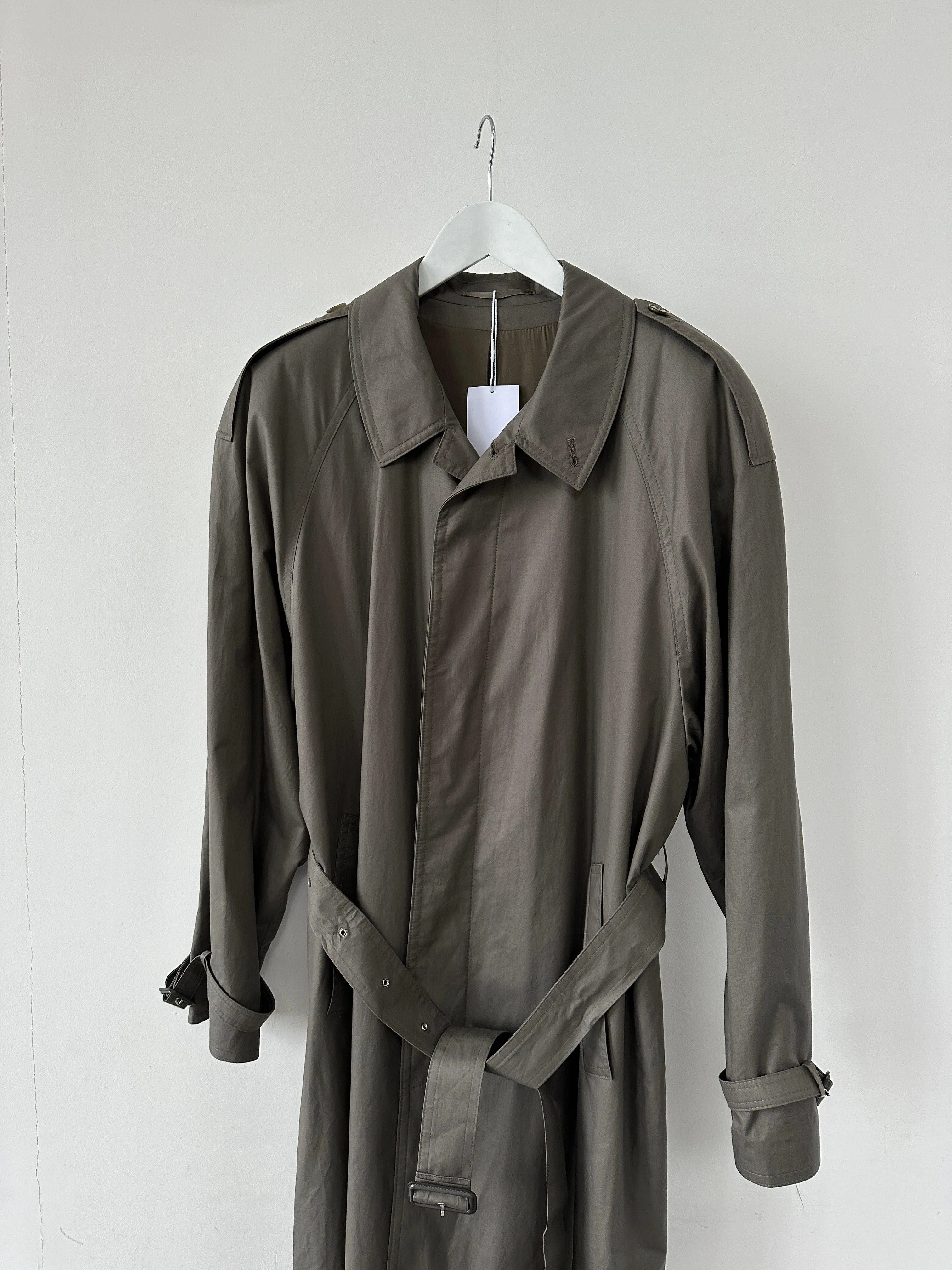 Vintage Concealed Placket Belted Trench Coat - XL