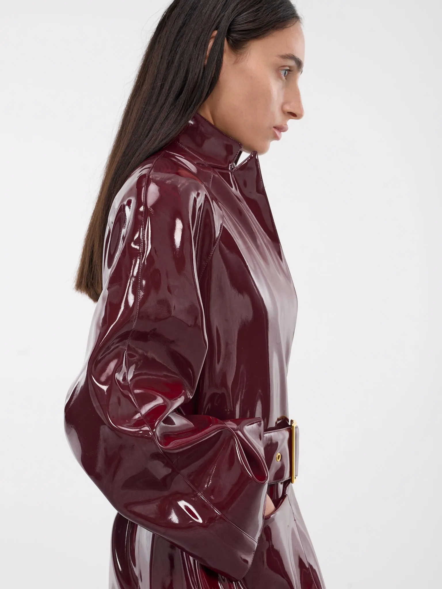 Vinyl Trench Coat (RR279-BORDEAUX)