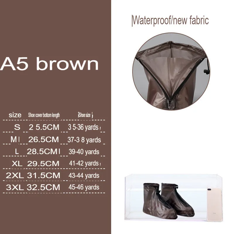 Waterproof shoe covers, wear-resistant, thickened, non-slip, adult rainy days, pvc transparent shoe covers, men's and women's high-top rainproof shoe covers